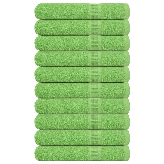 Towels 10 pcs Apple Green 100x200 cm 360 gsm 100% Cotton