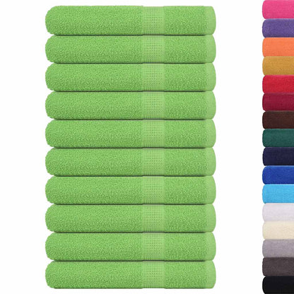 Towels 10 pcs Apple Green 100x200 cm 360 gsm 100% Cotton