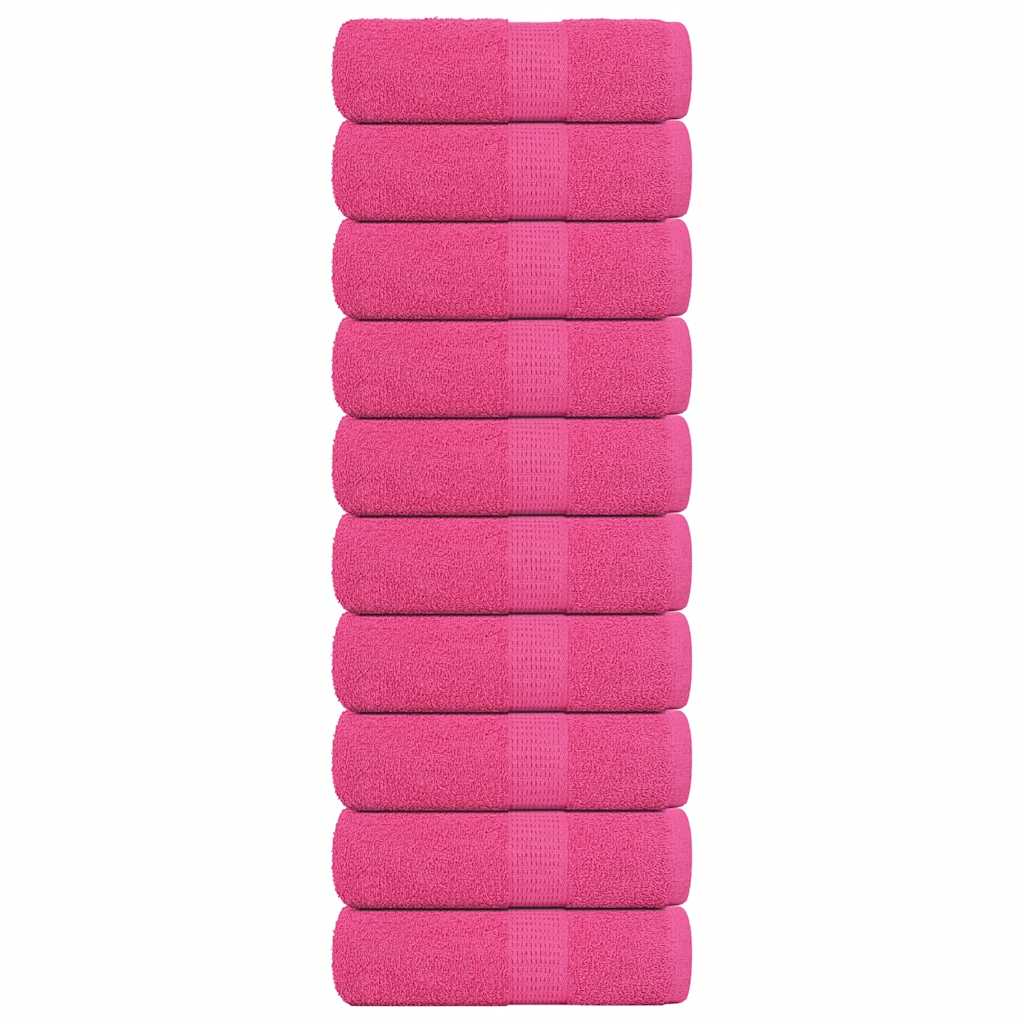 Guest Towels 10 pcs Pink 30x50 cm 360 gsm 100% Cotton