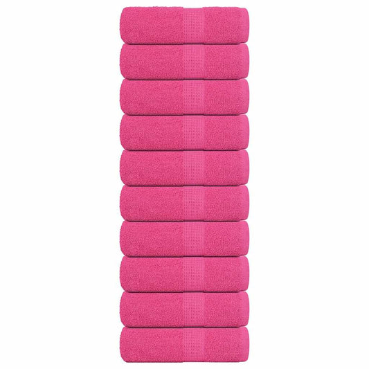 Guest Towels 10 pcs Pink 30x50 cm 360 gsm 100% Cotton