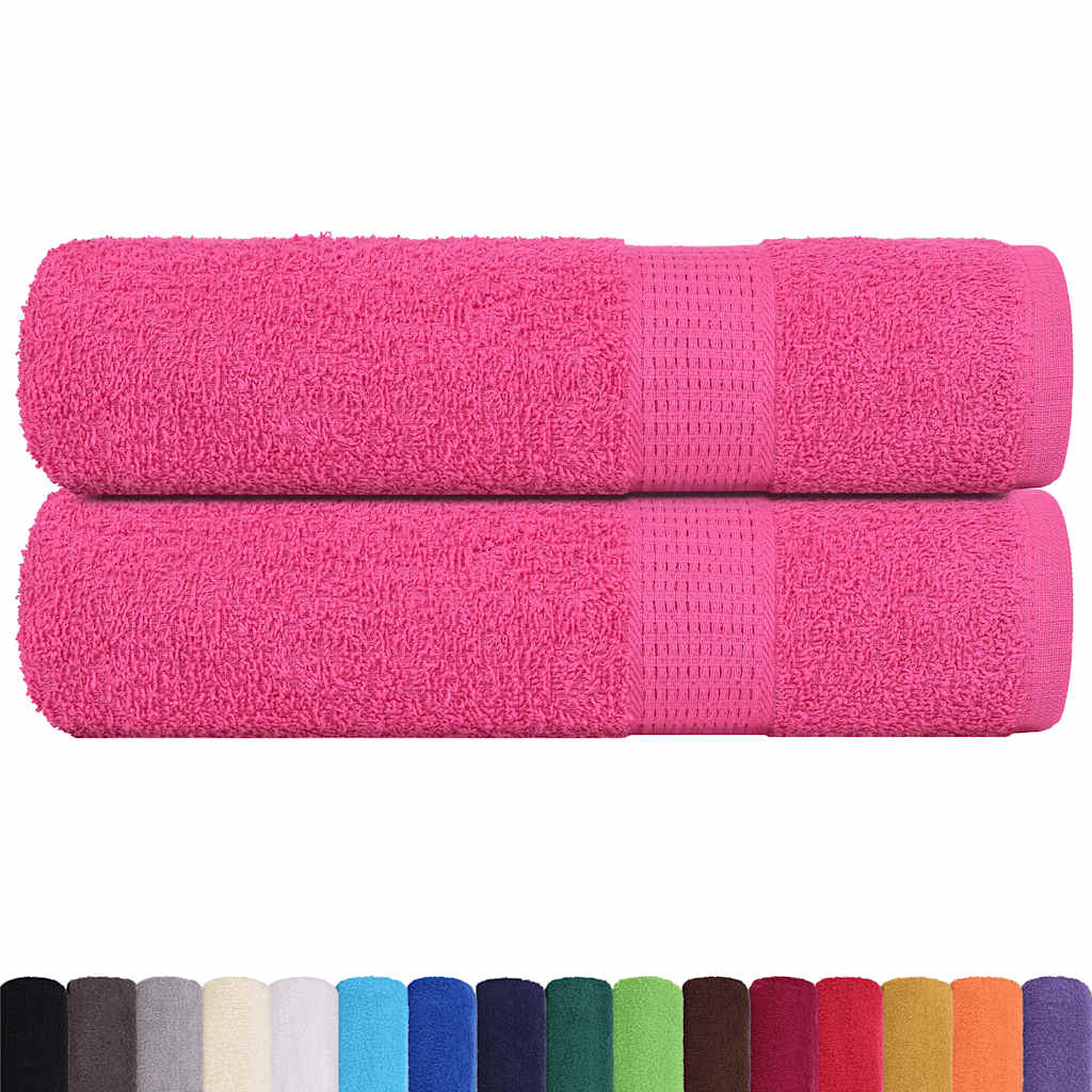 Hand Towels 2 pcs Pink 50x100 cm 360 gsm 100% Cotton