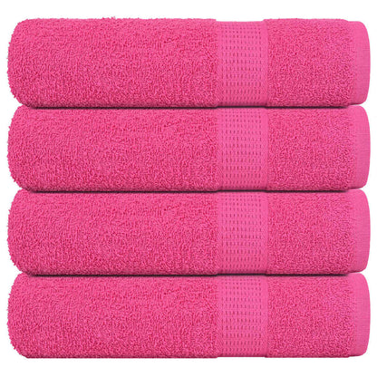 Hand Towels 4 pcs Pink 50x100 cm 360 gsm 100% Cotton