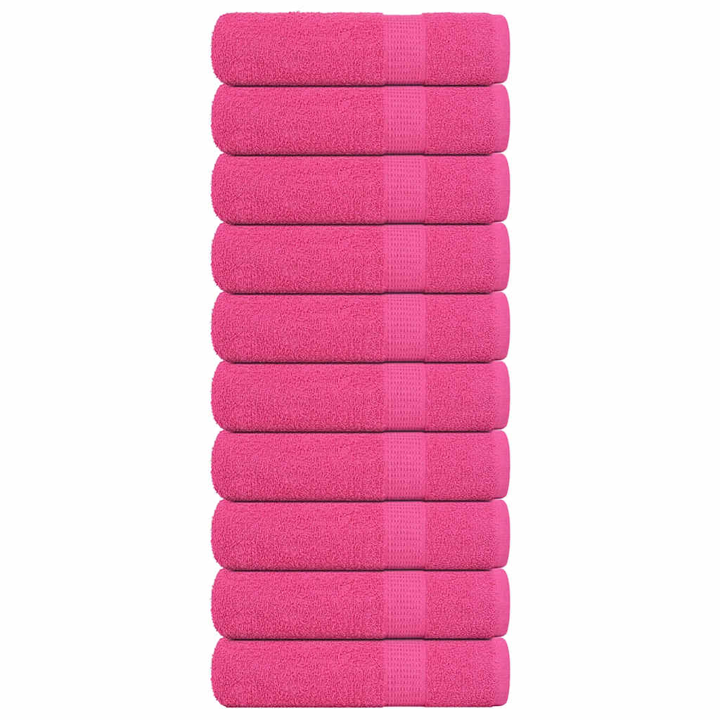 Hand Towels 10 pcs Pink 50x100 cm 360 gsm 100% Cotton