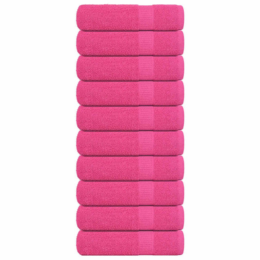 Hand Towels 10 pcs Pink 50x100 cm 360 gsm 100% Cotton