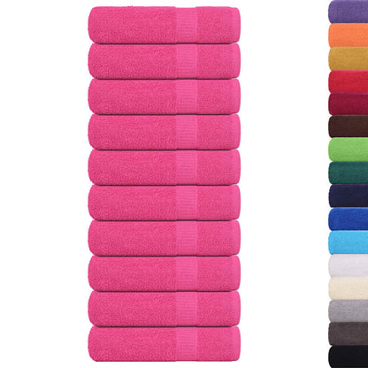 Hand Towels 10 pcs Pink 50x100 cm 360 gsm 100% Cotton