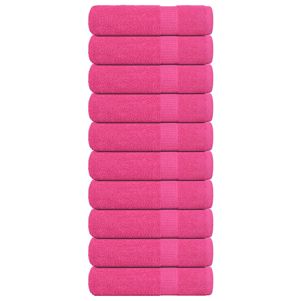 Shower Towels 10 pcs Pink 70x140 cm 360 gsm 100% Cotton