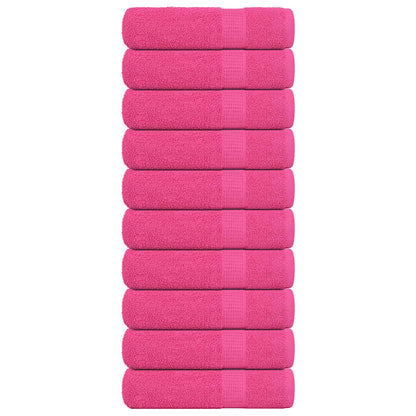 Shower Towels 10 pcs Pink 70x140 cm 360 gsm 100% Cotton