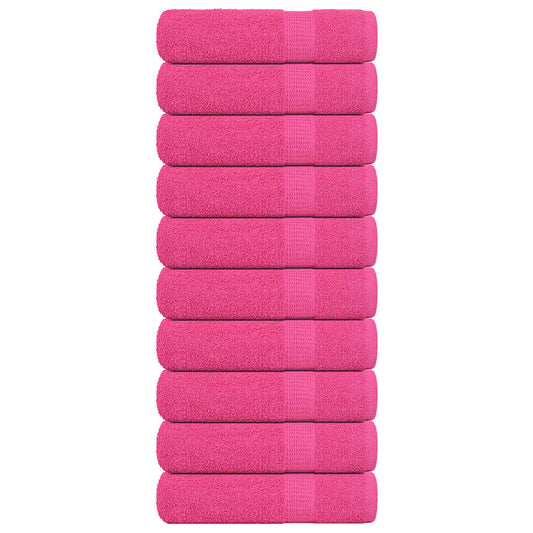 Shower Towels 10 pcs Pink 70x140 cm 360 gsm 100% Cotton