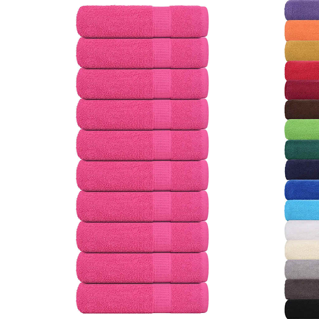 Shower Towels 10 pcs Pink 70x140 cm 360 gsm 100% Cotton