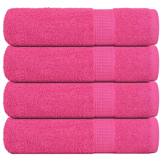 Bath Towels 4 pcs Pink 100x150 cm 360 gsm 100% Cotton