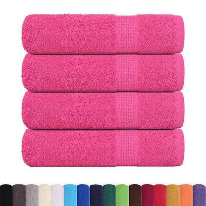 Bath Towels 4 pcs Pink 100x150 cm 360 gsm 100% Cotton