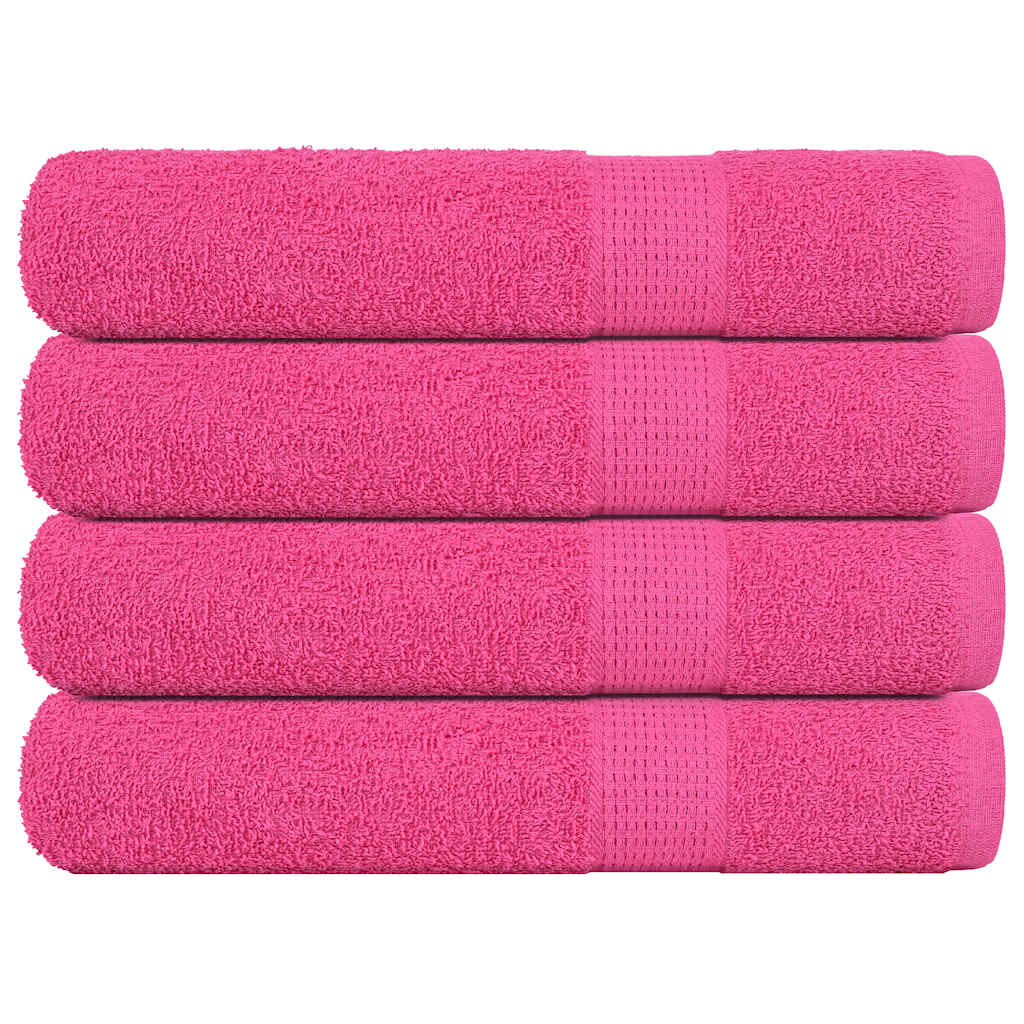 Towels 4 pcs Pink 100x200 cm 360 gsm 100% Cotton