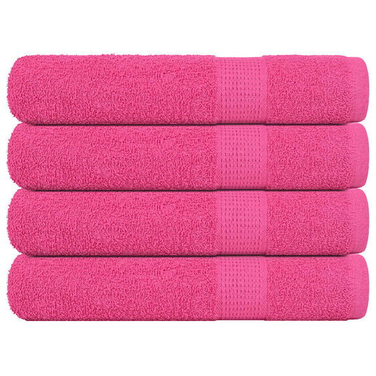 Towels 4 pcs Pink 100x200 cm 360 gsm 100% Cotton