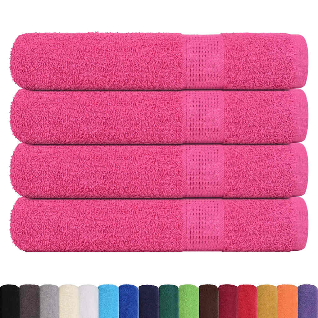 Towels 4 pcs Pink 100x200 cm 360 gsm 100% Cotton