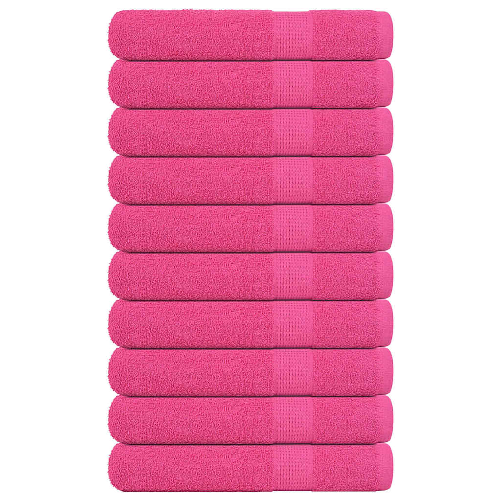 Towels 10 pcs Pink 100x200 cm 360 gsm 100% Cotton