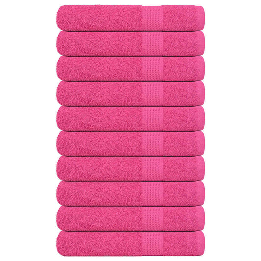 Towels 10 pcs Pink 100x200 cm 360 gsm 100% Cotton