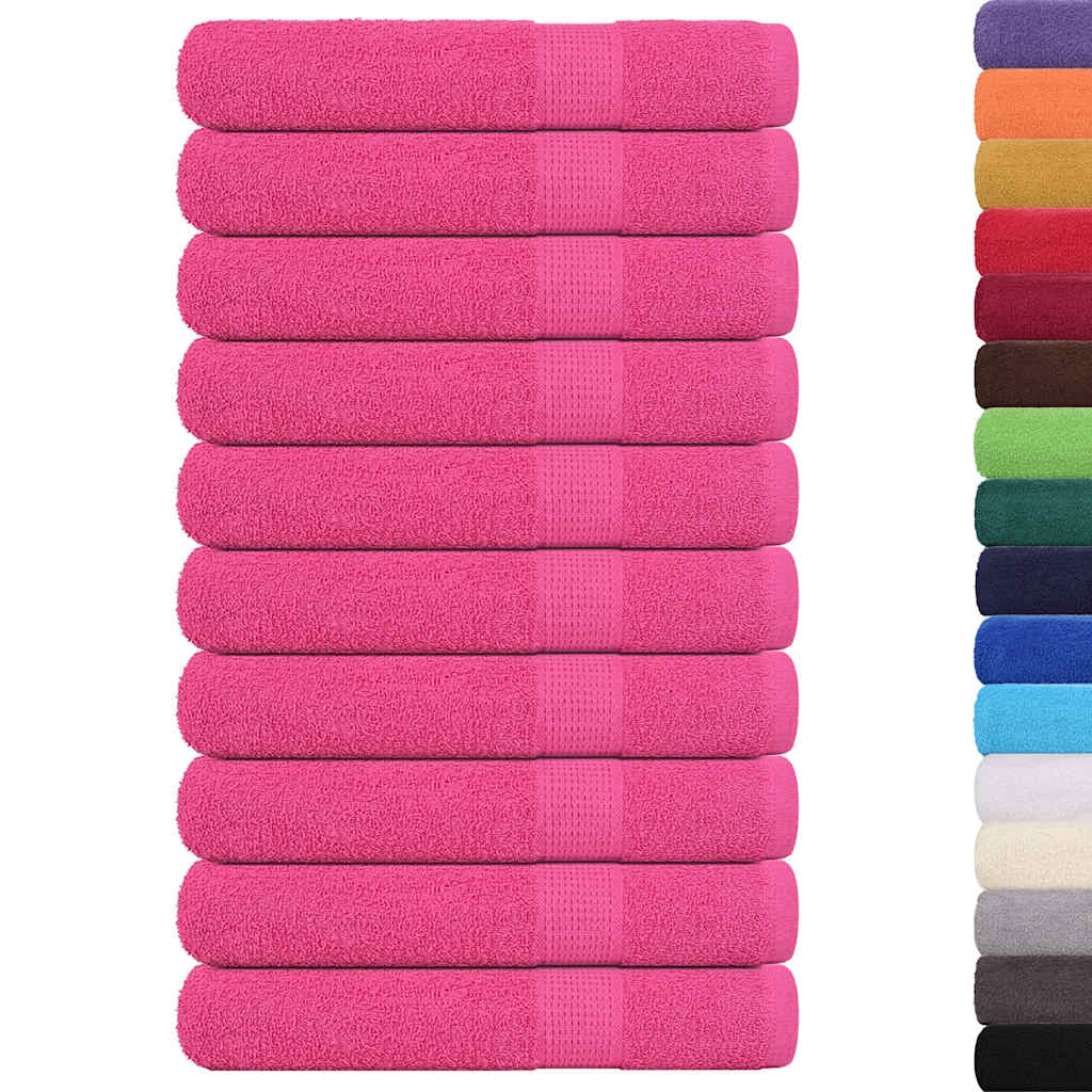 Towels 10 pcs Pink 100x200 cm 360 gsm 100% Cotton