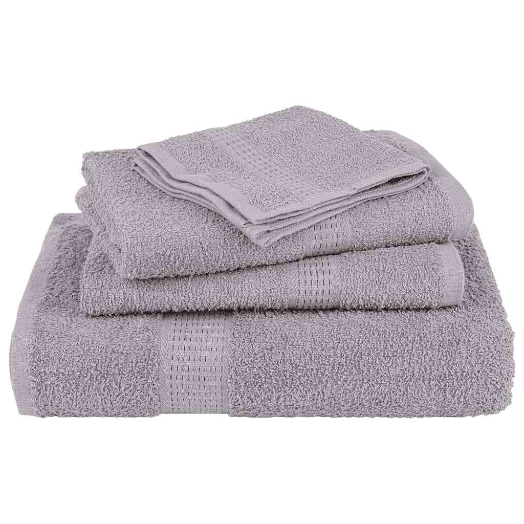 8 Piece Towel Set Grey 360 gsm 100% Cotton