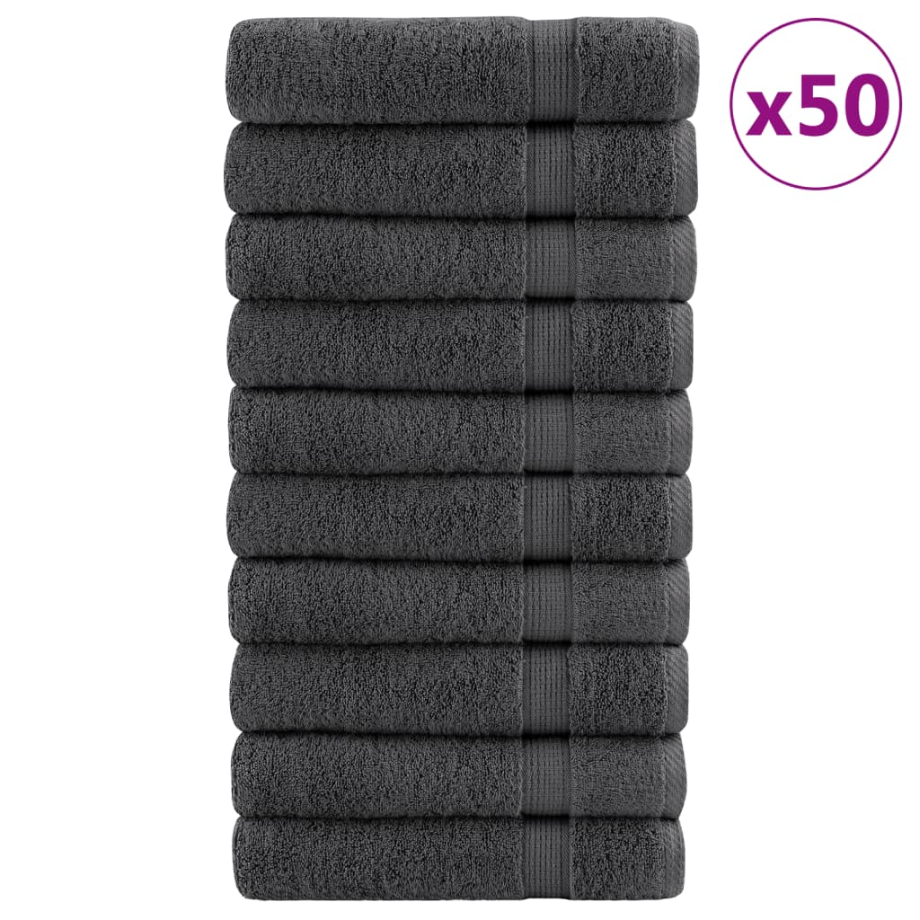 Premium Hand Towels SOLUND 50pcs Anthracite 50x100cm 600gsm