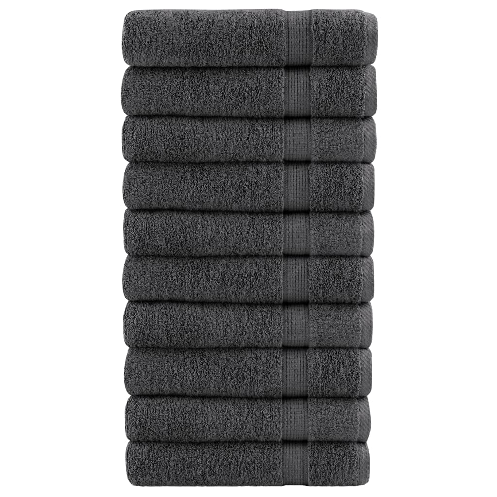 Premium Shower Towels SOLUND 10pcs Anthracite 70x140cm 600gsm