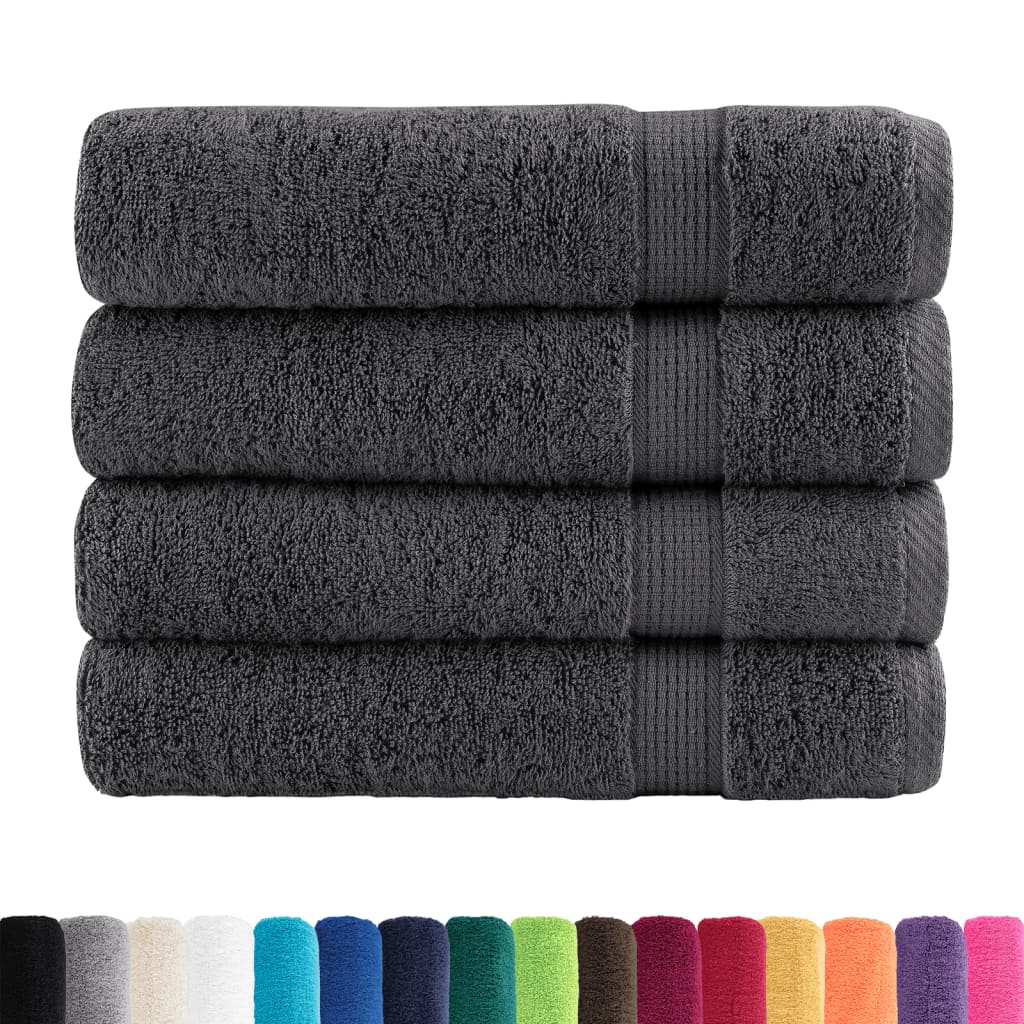 Premium Bath Towels SOLUND 4pcs Anthracite 100x150cm 600gsm