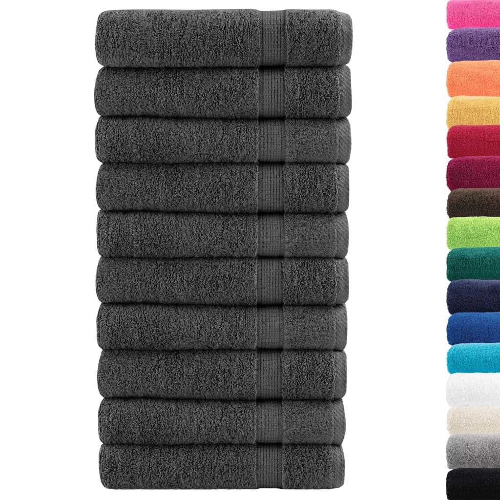 Premium Bath Towels SOLUND 10pcs Anthracite 100x150cm 600gsm