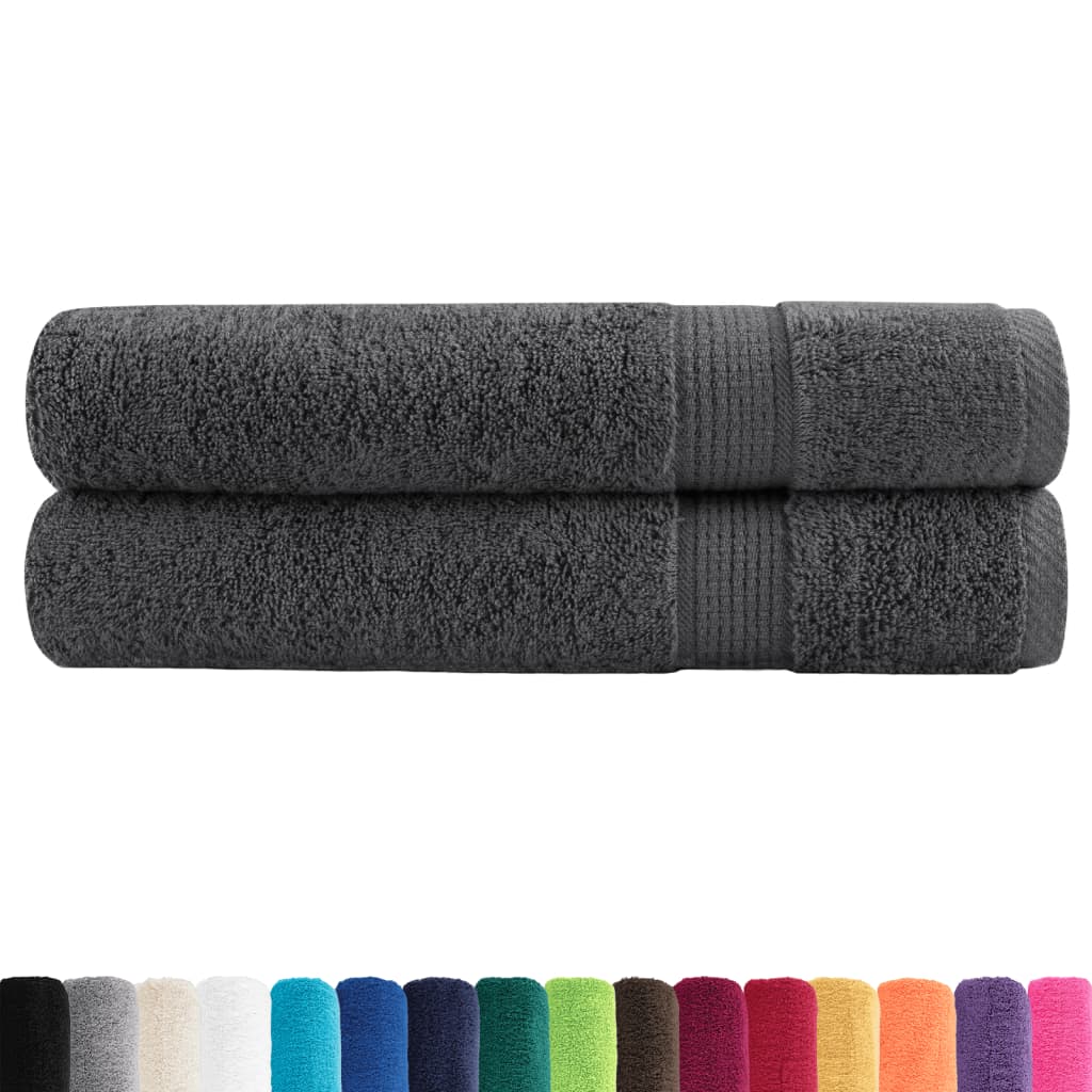 Premium Sauna Towels SOLUND 2pcs Anthracite 80x200cm 600gsm