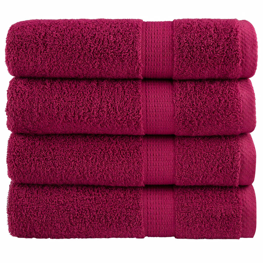 Premium Shower Towels SOLUND 4pcs Bordeaux 70x140cm 600gsm