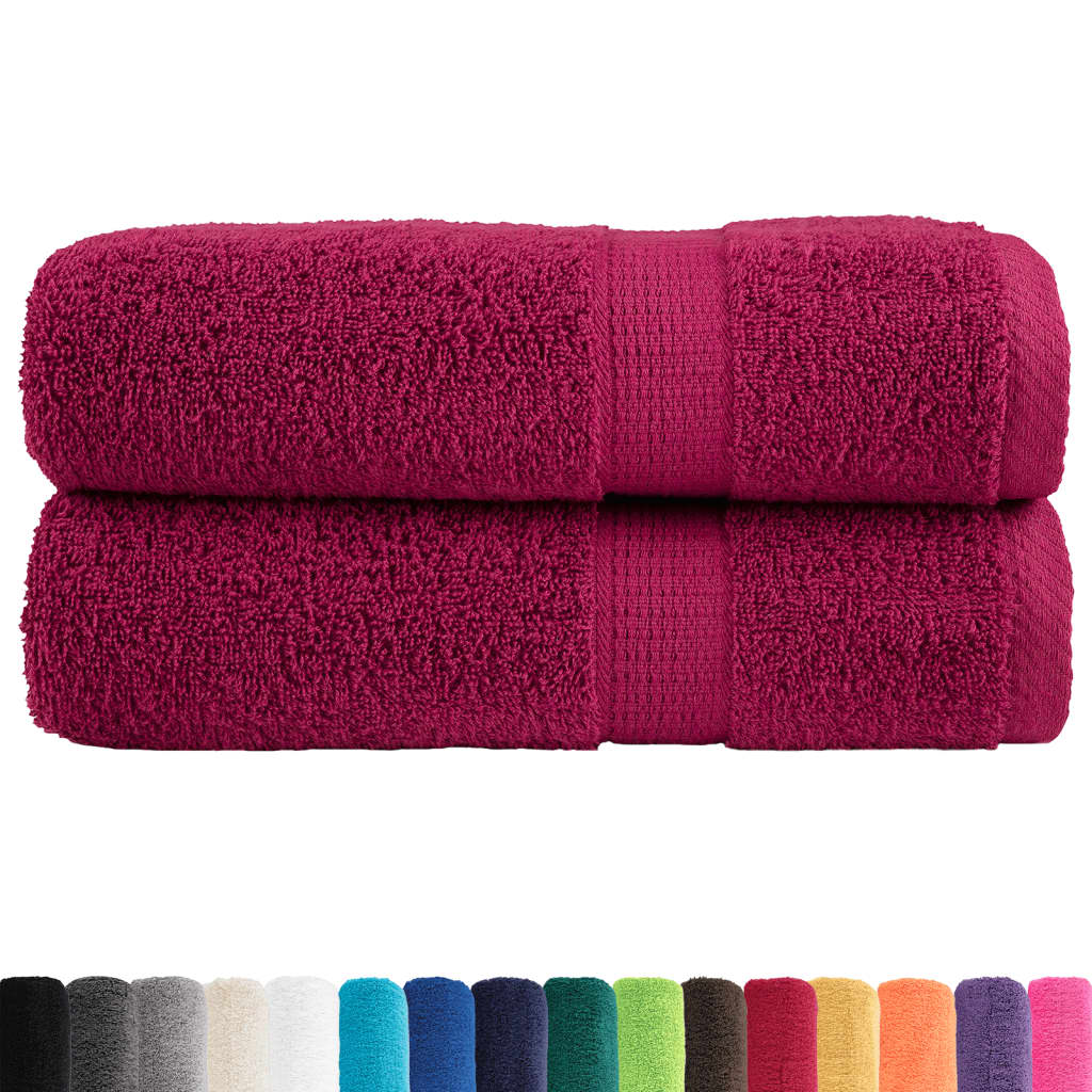 Premium Bath Towels SOLUND 2pcs Bordeaux 100x150cm 600gsm