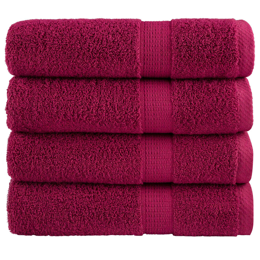 Premium Bath Towels SOLUND 4pcs Bordeaux 100x150cm 600gsm