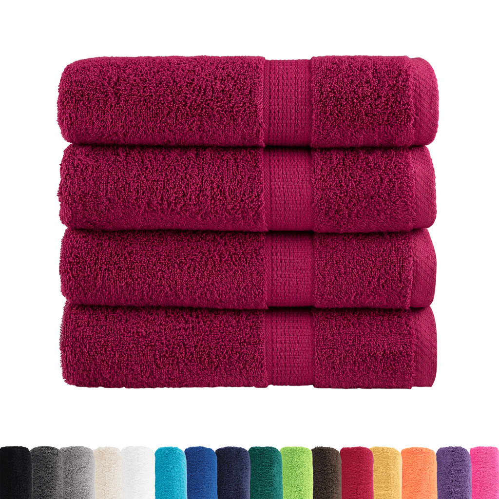 Premium Bath Towels SOLUND 4pcs Bordeaux 100x150cm 600gsm