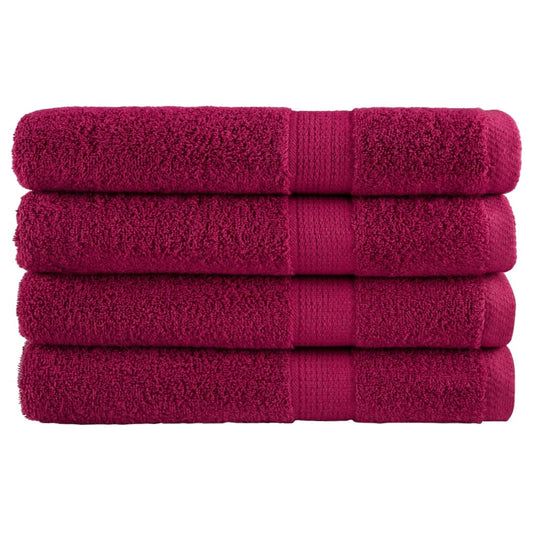 Premium Sauna Towels SOLUND 4pcs Bordeaux 80x200cm 600gsm