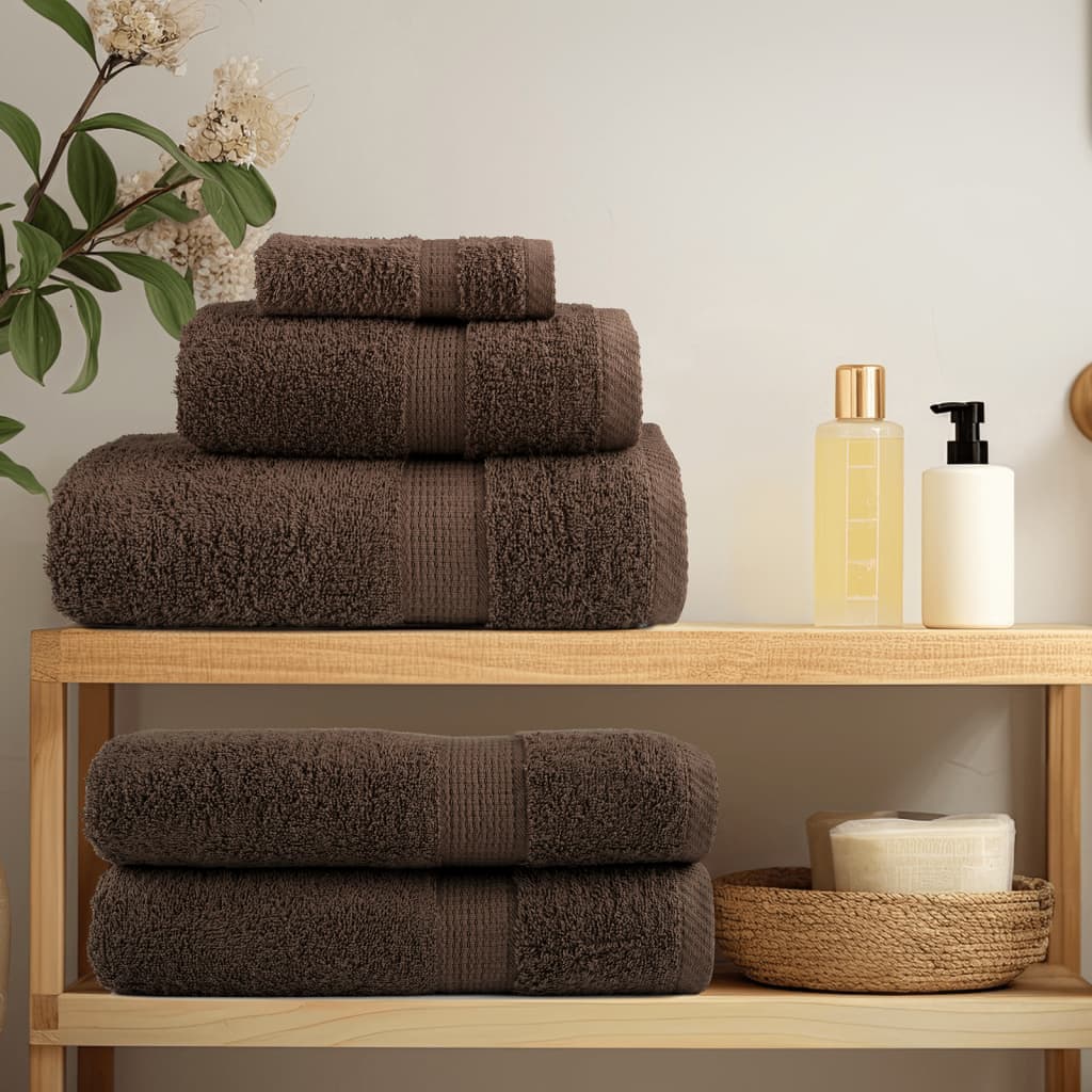 Premium Bath Towels SOLUND 2pcs Brown 100x150cm 600gsm