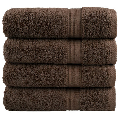 Premium Bath Towels SOLUND 4pcs Brown 100x150cm 600gsm