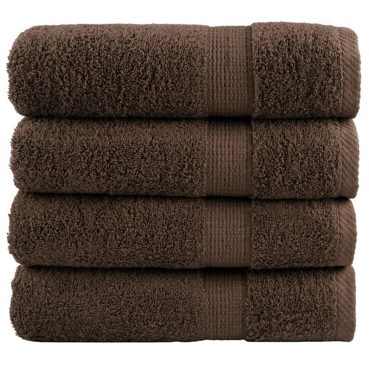 Premium Bath Towels SOLUND 4pcs Brown 100x150cm 600gsm