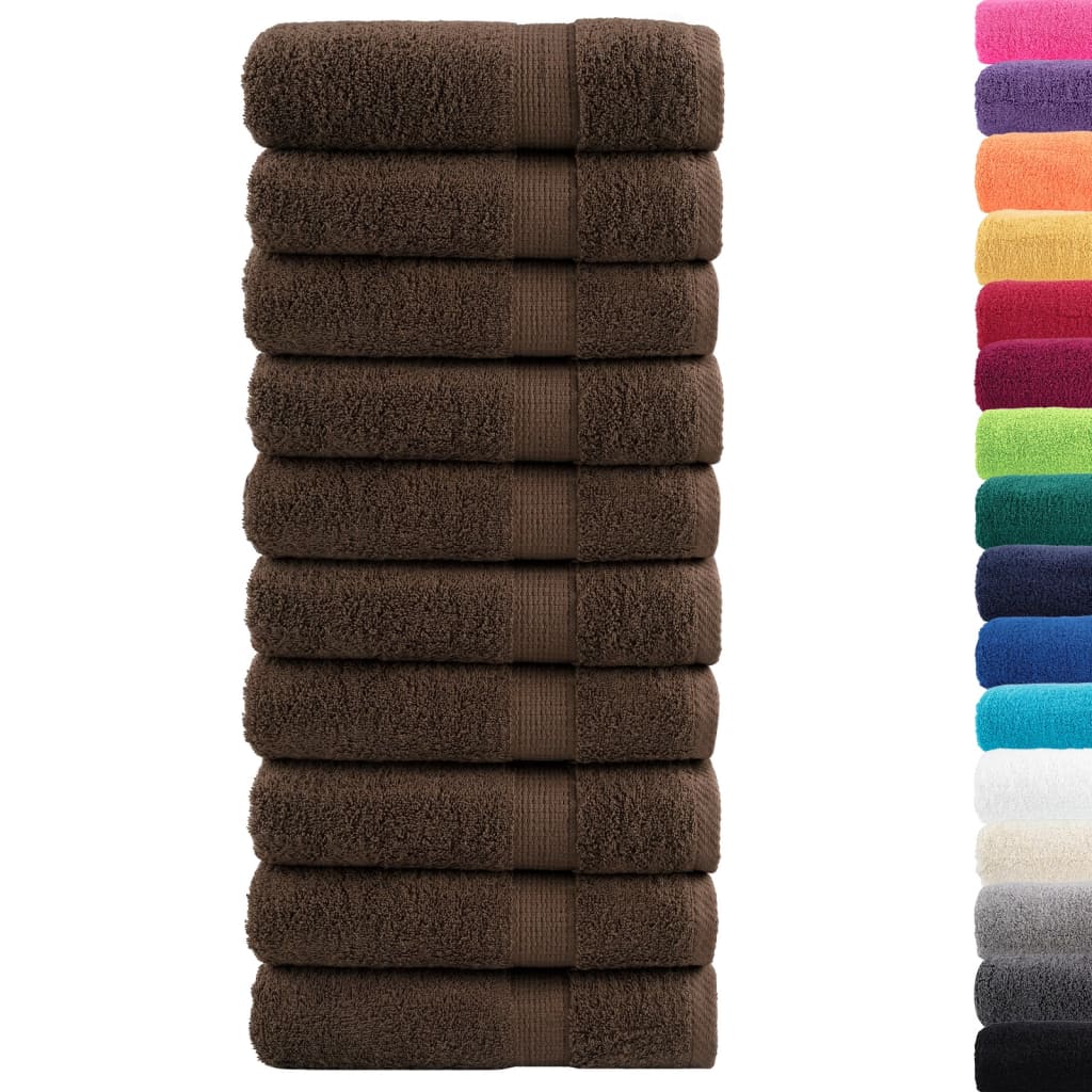 Premium Bath Towels SOLUND 10pcs Brown 100x150cm 600gsm