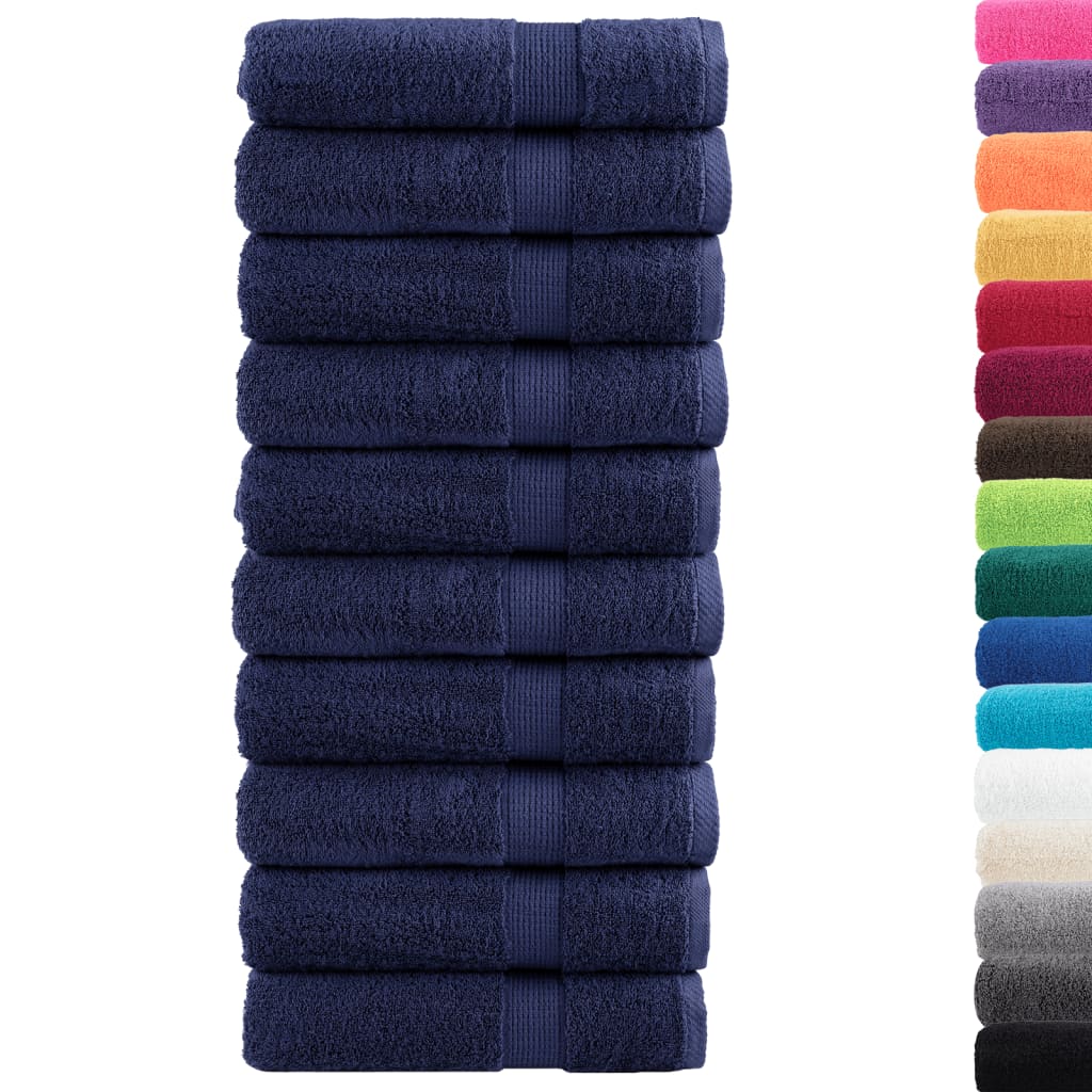 Premium Bath Towels SOLUND 10pcs Navy Blue 100x150cm 600gsm