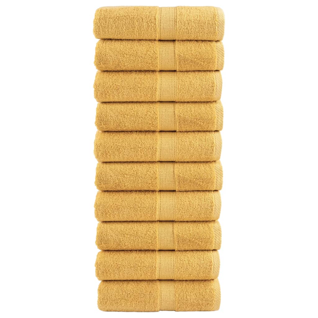 Premium Guest Towels SOLUND 10pcs Gold 30x50cm 600gsm