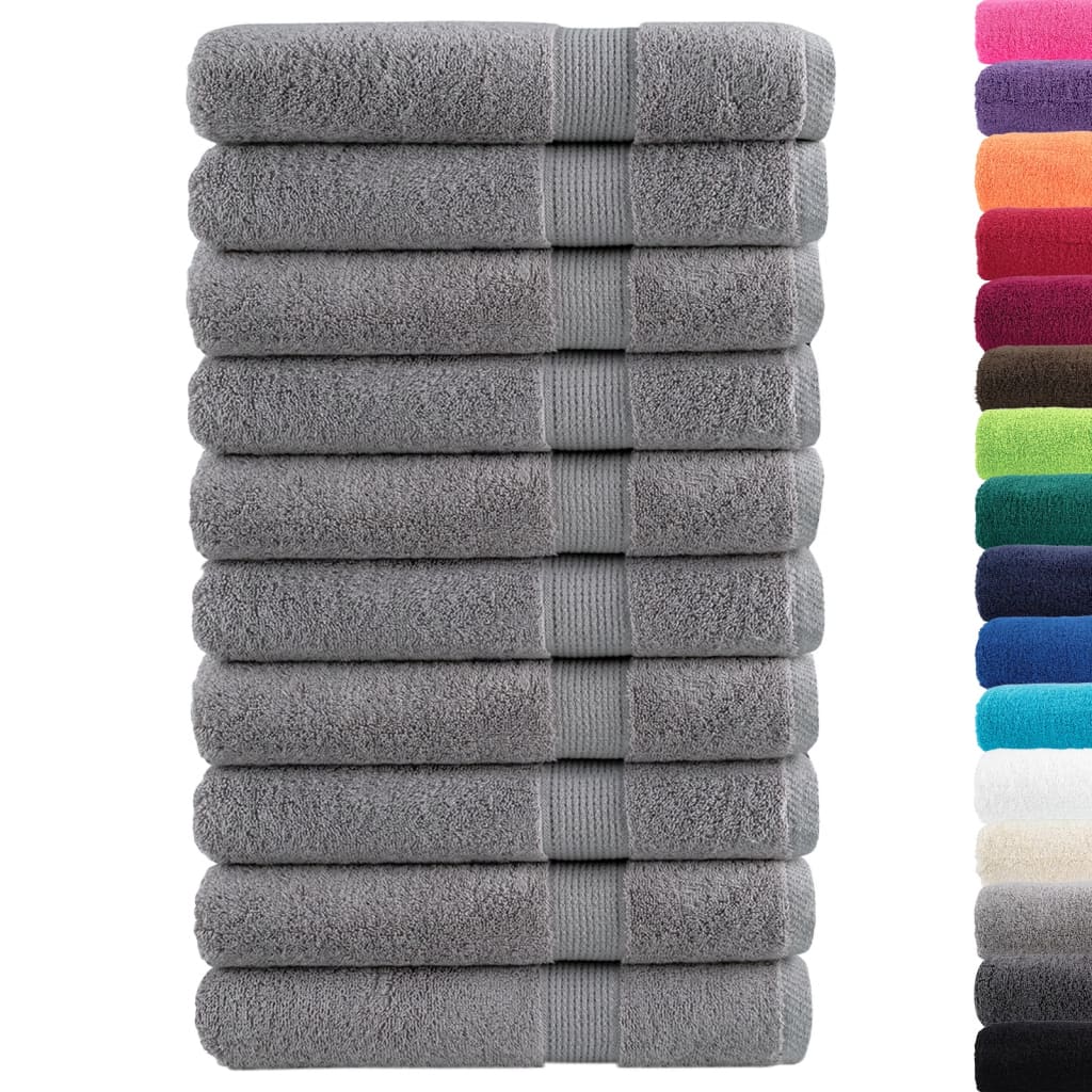 Premium Towels SOLUND 10pcs Grey 100x200cm 600gsm