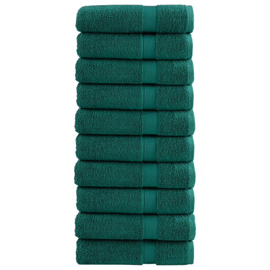 Premium Hand Towels SOLUND 10 pcs Green 50x100 cm 600 gsm