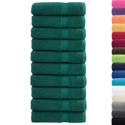 Premium Hand Towels SOLUND 10 pcs Green 50x100 cm 600 gsm