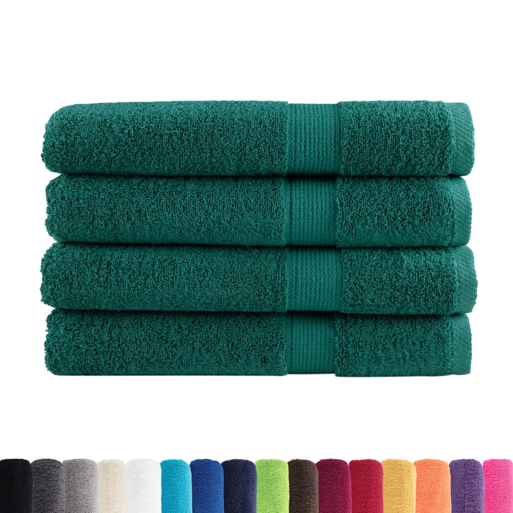 Premium Sauna Towels SOLUND 4 pcs Green 80x200 cm 600 gsm