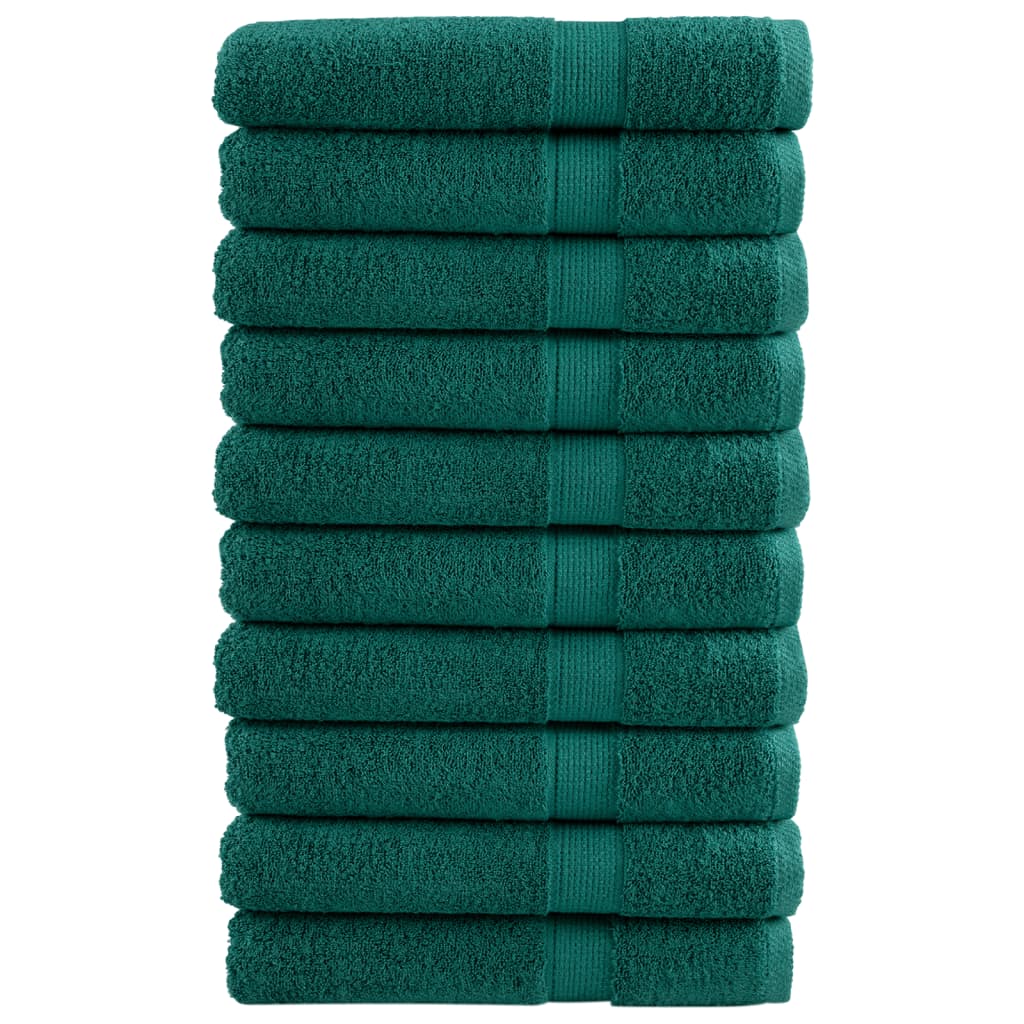 Premium Sauna Towels SOLUND 10 pcs Green 80x200 cm 600 gsm