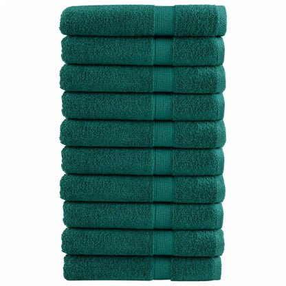 Premium Towels SOLUND 10 pcs Green 100x200 cm 600 gsm