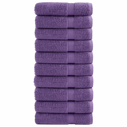 Premium Hand Towels SOLUND 10 pcs Purple 50x100 cm 600 gsm