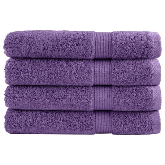 Premium Sauna Towels SOLUND 4 pcs Purple 80x200 cm 600 gsm