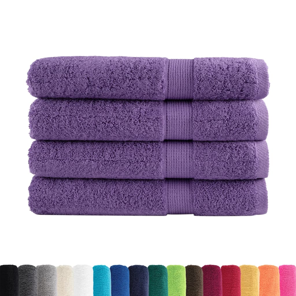 Premium Sauna Towels SOLUND 4 pcs Purple 80x200 cm 600 gsm