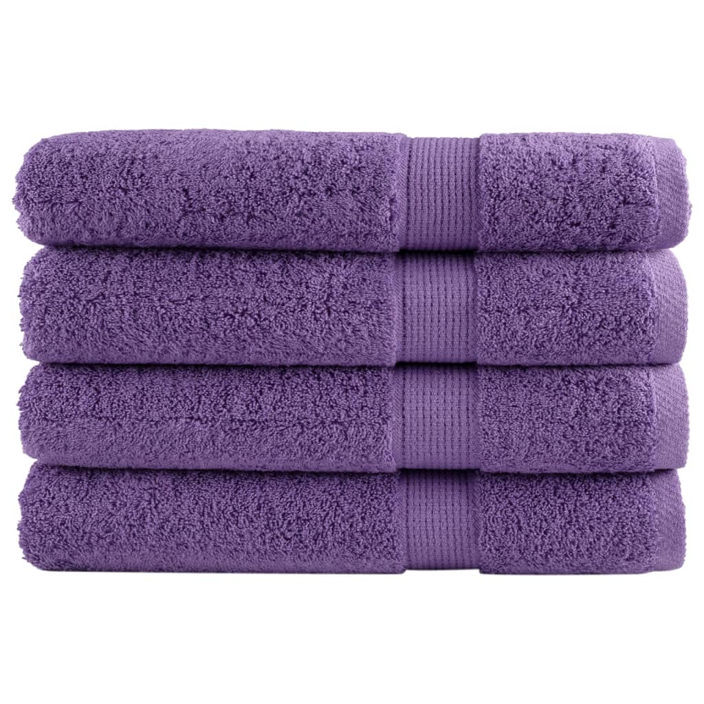 Premium Towels SOLUND 4 pcs Purple 100x200 cm 600 gsm