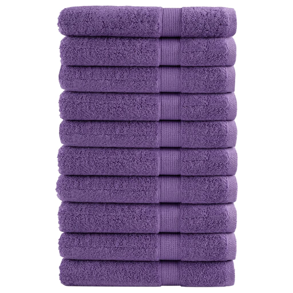 Premium Towels SOLUND 10 pcs Purple 100x200 cm 600 gsm