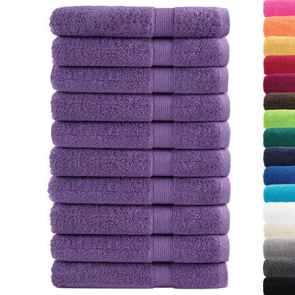 Premium Towels SOLUND 10 pcs Purple 100x200 cm 600 gsm